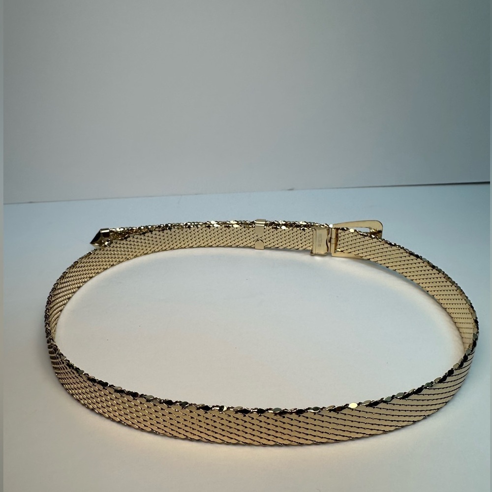 Whiting & Davis Shimmering Gold Mesh Belt - Picture 2 of 7